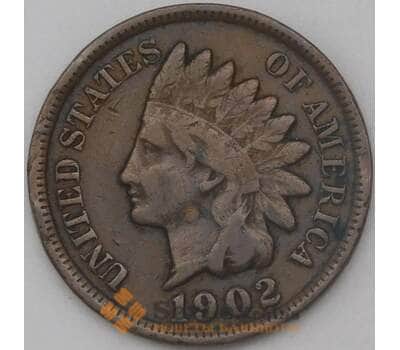 Монета США 1 цент 1902 КМ90а VF арт. 26135