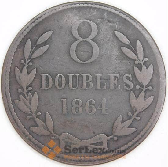 Гернси 8 дублей 1864 КМ7 F арт. 40530 Гернси 8 дублей 1864 КМ7 F арт. 40530