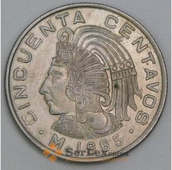 Мексика 50 сентаво 1965 КМ451 AU арт. 56154 Мексика 50 сентаво 1965 КМ451 AU арт. 56154