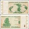 Зимбабве 5 долларов 2009 Р93 UNC арт. 7427