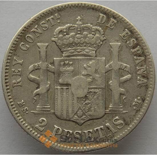Испания 2 песеты 1882 КМ678 VF Серебро Альфонсо XII (J05.19) арт. 15170