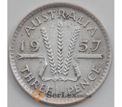 Монета Австралия 3 пенса 1957 КМ57 VF арт. 12368