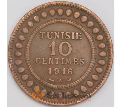 Тунис монета 10 сантимов 1916 КМ236 XF арт. 43316