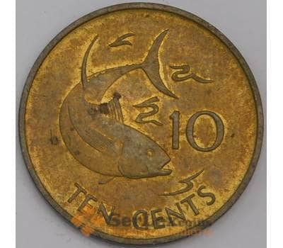 Сейшельские острова монета 10 центов 1982 КМ48 AU арт. 42189