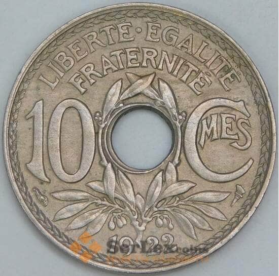 Франция 10 сантимов 1922 КМ866a AU арт. 57040
