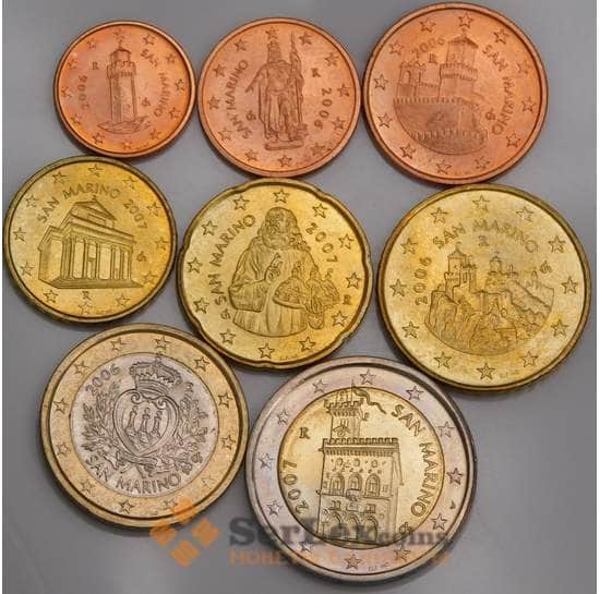 Сан-Марино набор Евро монет 1 цент - 2 евро 2006,2007 (8 шт) UNC арт. 45690
