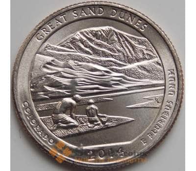 Монета США 25 центов 2014 24 парк Грейт-Санд-Дьюнс D арт. 1653