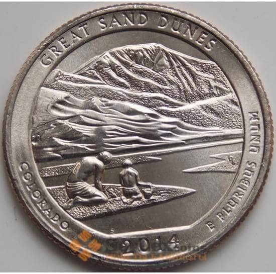 США 25 центов 2014 24 парк Грейт-Санд-Дьюнс D арт. 1653