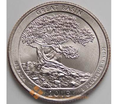 Монета США 25 центов 2013 18 парк Грейт-Бейсин P арт. 1654