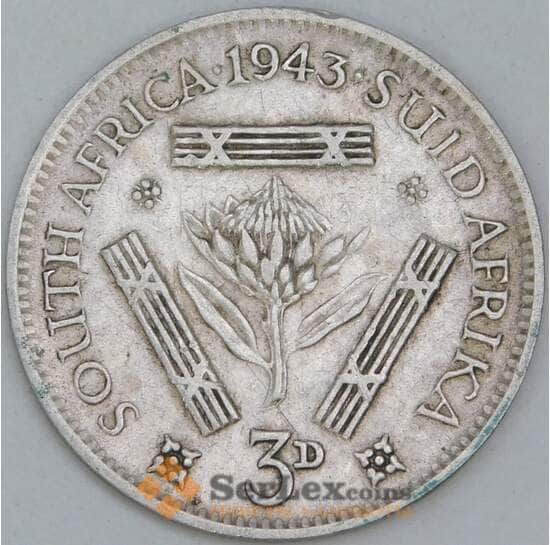Южная Африка ЮАР 3 пенса 1943 КМ26 VF арт. 14153 Южная Африка ЮАР 3 пенса 1943 КМ26 VF арт. 14153