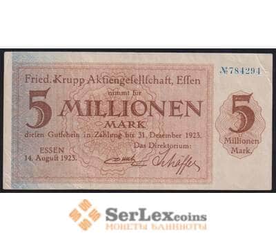 Германия Эссен 5000000 марок 1923 XF арт. 47139