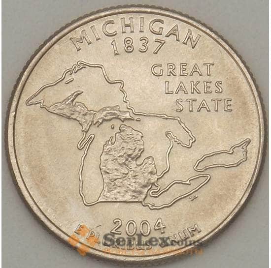 США 25 центов 2004 D КМ355 UNC Мичиган (J05.19) арт. 17799