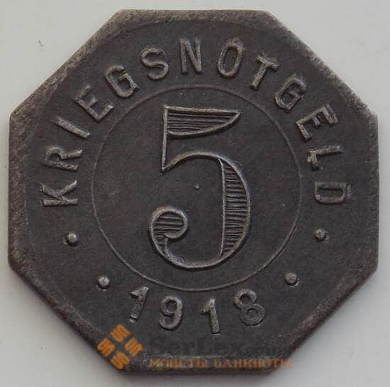 Германия нотгельд 5 пфеннигов 1918 XF Крайльсхайм арт. 12916
