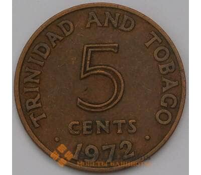Монета Тринидад и Тобаго 5 центов 1972 КМ2 XF арт. 38079