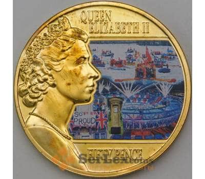 Монета Джерси 50 пенсов 2014 UC209 UNUSUAL арт. 28246