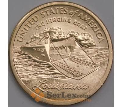 Монета США 1 доллар 2023 UNC D Инновация №19 Луизиана - Лодка Хиггинса арт. 40821