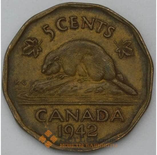 Канада 5 центов 1942 КМ39 VF арт. 23836