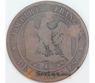Франция 10 сантимов 1861 K КМ798 VG арт. 56978