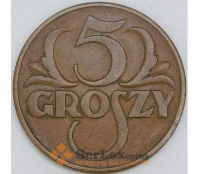 Монета Польша 5 грошей 1938 Y10а XF арт. 36898