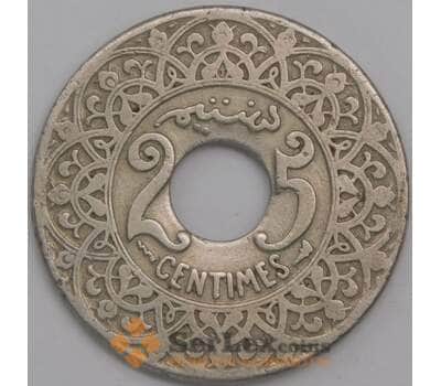 Марокко монета 25 сантимов 1924 Y34 VF молния слева арт. 43323