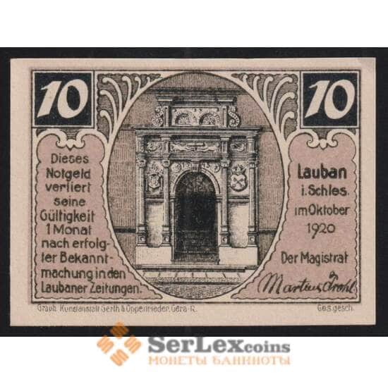 Германия Польша Lauban (Любань) 10 пфеннигов 1920 L16.1a aUNC арт. 52015