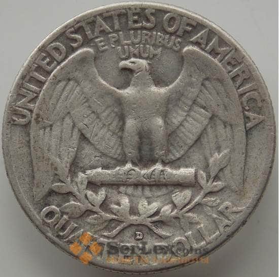 США 25 центов квотер 1957 D KM164 VF арт. 12277