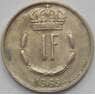 Люксембург 1 франк 1965 КМ55 XF (J05.19) арт. 16205