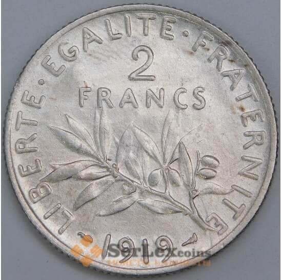 Франция 2 франка 1919 КМ845 AU-aUNC арт. 57299 Франция 2 франка 1919 КМ845 AU-aUNC арт. 57299