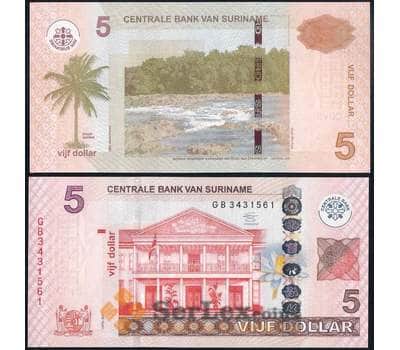 Банкнота Суринам 5 долларов 2012 Р162 UNC арт. 31287