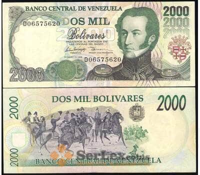 Банкнота Венесуэла 2000 Боливар 1998 UNC №77 арт. В00418