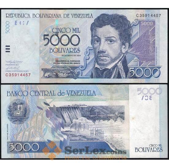 Венесуэла банкнота 5000 Боливар 2004 Р84 UNC арт. В00421 Венесуэла банкнота 5000 Боливар 2004 Р84 UNC арт. В00421