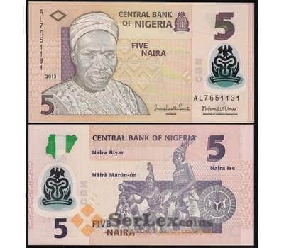 Банкнота Нигерия 5 Найра 2009-2016 Р38 UNC (полимер) арт. В00452
