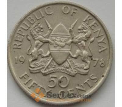 Монета Кения 50 центов 1971-1978 КМ13 XF арт. С01810