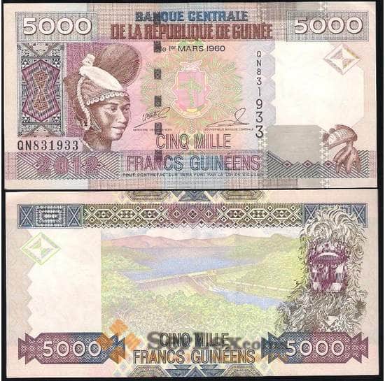 Гвинея 5000 франков 2012 UNC арт. В00468