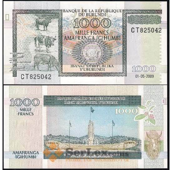 Бурунди 1000 франков 2009 Р46 UNC  арт. В00431