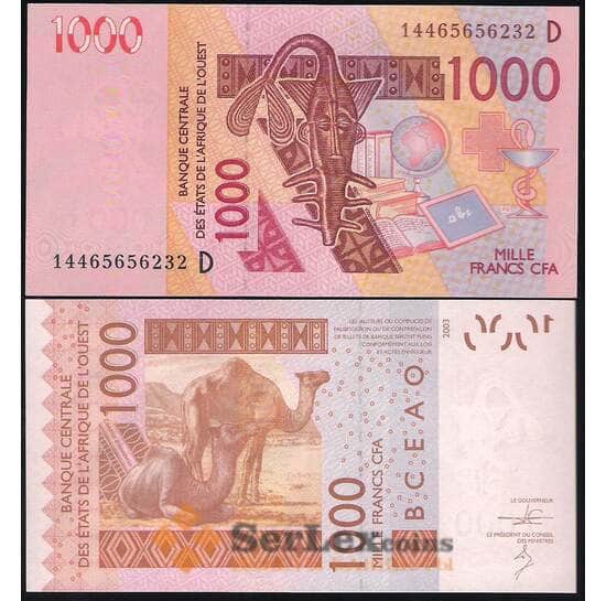 Западная Африка Мали 1000 Франков 2012 UNC №415 D арт. В00436