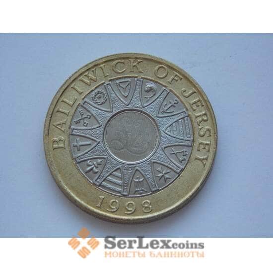 Джерси 2 Фунта 1998 UNC КМ102 арт. С01898