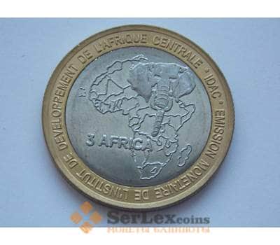 Монета Габон 4500 франков 2005 3 Африка UNC арт. С01909