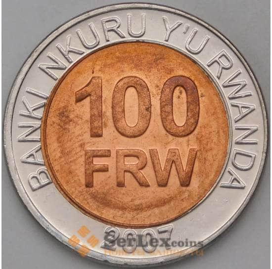 Руанда монета 100 франков 2007 КМ32 UNC  арт. С02031