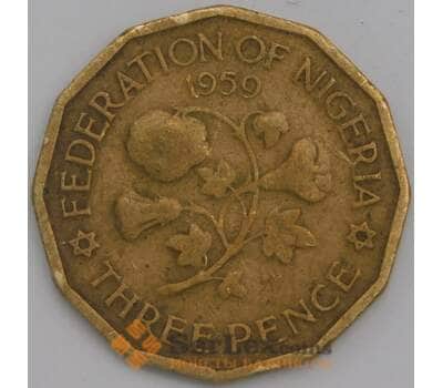 Нигерия монета 3 пенса 1959 КМ3 F арт. 43517