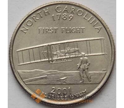 Монета США 25 центов 2001 D КМ319 UNC Северная Каролина (J05.19) арт. 15817