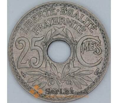 Франция 25 сантимов 1931 КМ867а AU арт. 56924