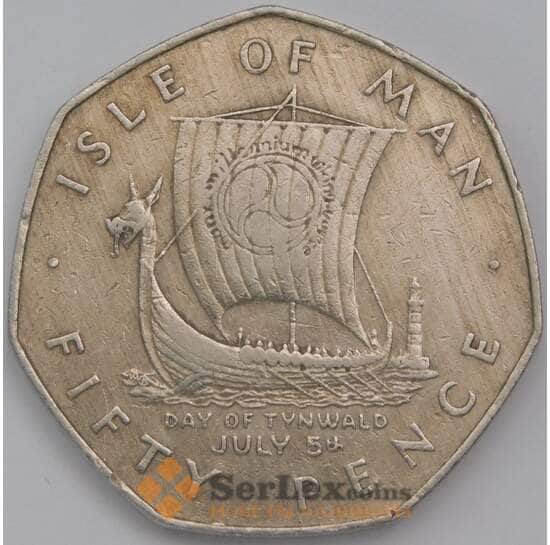 Мэн остров 50 пенсов 1979 КМ39 VF Корабль арт. 38938