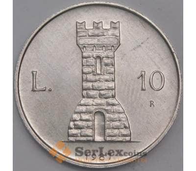 Сан-Марино 10 лир 1987 КМ204 UNC 15 лет возобновлению чеканке монет арт. 41517