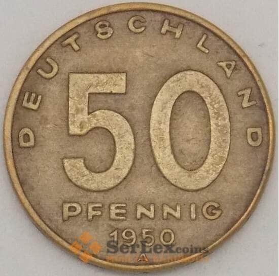Германия (ГДР) монета 50 пфеннигов 1950 А КМ4 XF арт. 20017