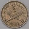 Новая Зеландия 3 пенса1959 КМ25.2 XF арт. 38407