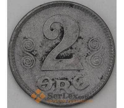 Монета Дания 2 эре 1918 КМ813а F арт. 23566