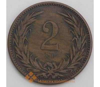 Монета Венгрия 2 филлера 1901 КМ481 VF арт. 37975