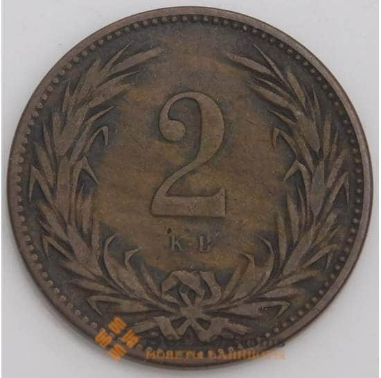 Венгрия монета 2 филлера 1901 КМ481 VF арт. 37975
