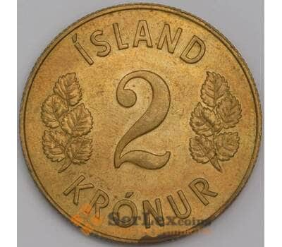 Исландия монета 2 кроны 1963 КМ12а.1 aUNC арт. 42251